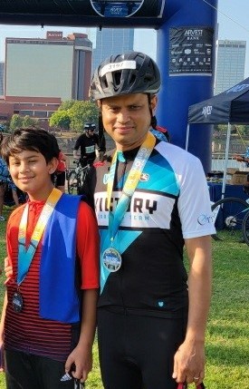 Choudhury son and father bike picture Dr. Nabajit Choudhury and his Son Jagreet | Regional One Health Foundation